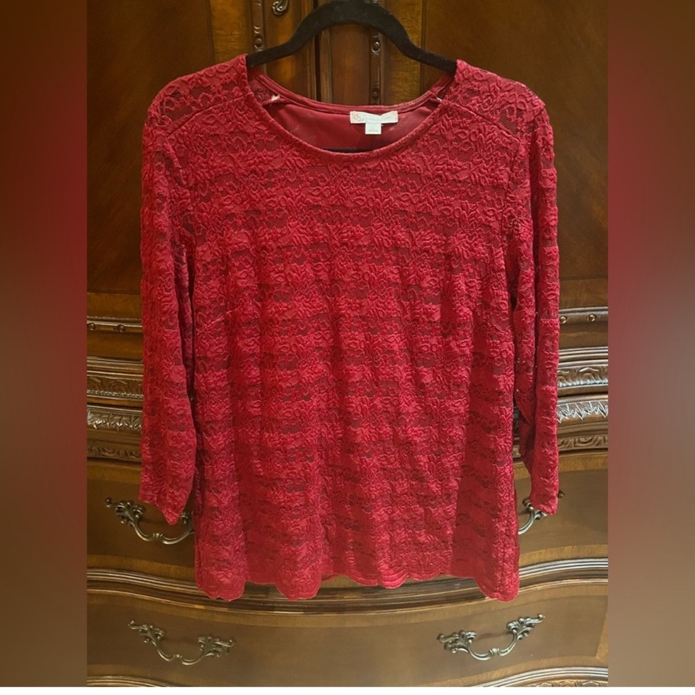 Dress BarnElegant Red Lace Women's Top